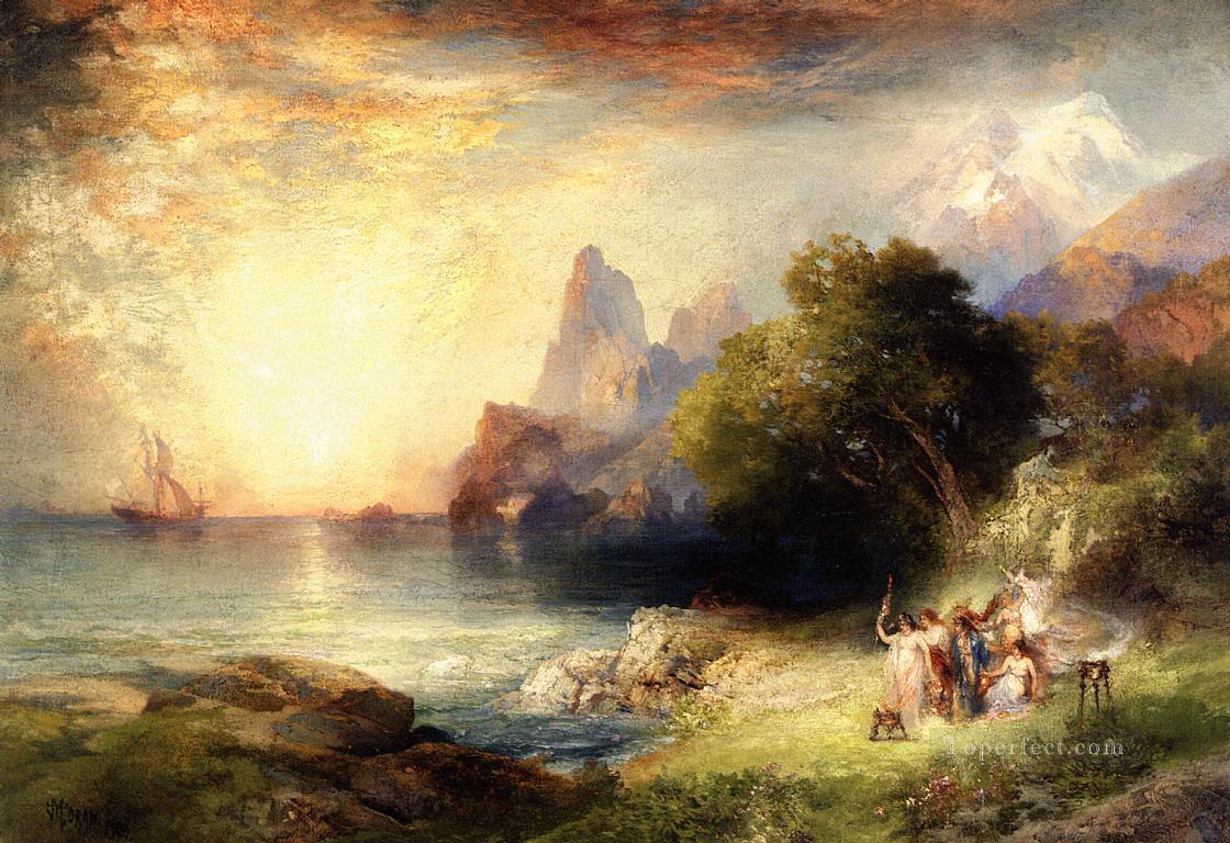 Ulises y las sirenas Escuela de las Montañas Rocosas Thomas Moran Pintura al óleo